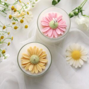 Pink Sunflower Glow Candle