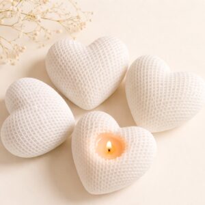 Heart Mesh Candle Set ( Pack of 4 )